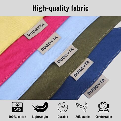 Solid Blue Dog Bandanas, Soft Cotton Adjustable Triangle for Large Dogs Boy & Girl, Customizable with Iron-On Patch, Available for All Seasons Style Pet Accessories in Saudi Arabia