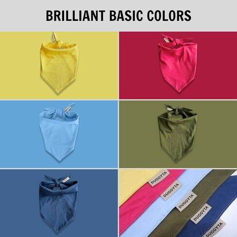 Solid Blue Dog Bandanas, Soft Cotton Adjustable Triangle for Large Dogs Boy & Girl, Customizable with Iron-On Patch, Available for All Seasons Style Pet Accessories in Saudi Arabia