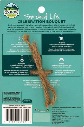 Oxbow Enriched Life Celebration Bouquet - Small Pet Toy - Great for Guinea Pigs, Rabbits, and Other Small Animals in Saudi Arabia