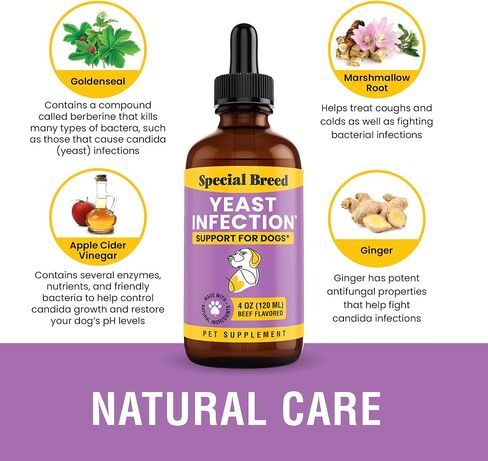 Yeast Infection Treatment for Dogs - Soothing Itch Relief, Ear Infection Treatment, Reduces Irritation & Inflammation, 2 oz in Saudi Arabia