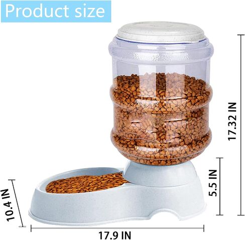 Automatic Dog Feeders, Dog Feeder Dispenser for Large Dogs, 3 Gallon Gravity Automatic Dog Cat Feeder Station, Dry Food Storage Container Bowl for Adult Dogs in Saudi Arabia