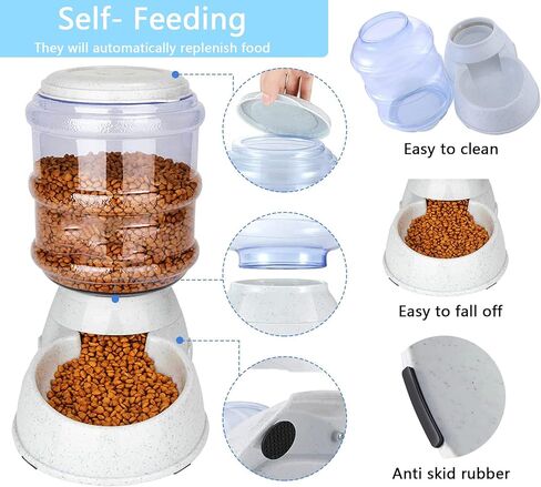 Automatic Dog Feeders, Dog Feeder Dispenser for Large Dogs, 3 Gallon Gravity Automatic Dog Cat Feeder Station, Dry Food Storage Container Bowl for Adult Dogs in Saudi Arabia