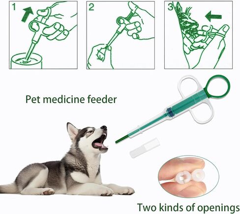 3PCS Pet Pill Shooter Plunger Popper for Small Cats Dogs Soft Tip Tablet Pusher Animal Medicine Feeder Feeding Accessories for Animals(3 Colors) in Saudi Arabia