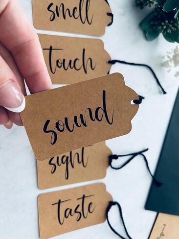 Five 5 Senses Card Set - I love you with all of my senses, Gift for him, Gift for her, Anniversary, Birthday, Valentines Day, Gift Ideas in Saudi Arabia