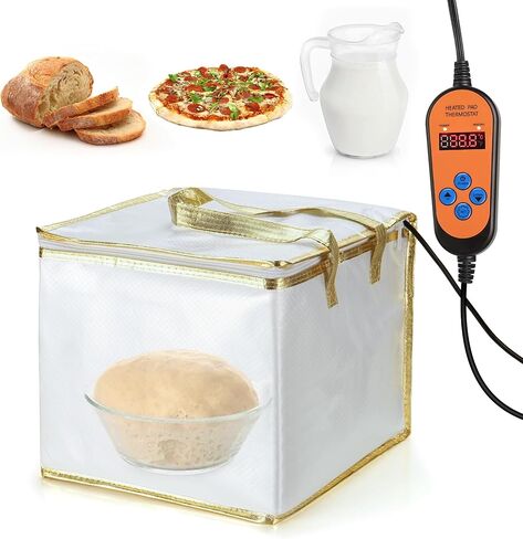 حصيرة مقاومة الخبز الحرارية مع غطاء للحفاظ على الحرارة - حصيرة مقاومة الخبز مناسبة لتخمير العجين، حصيرة تسخين العجين المخمر مع مجموعة كومبو للتحكم في الحرارة لصنع الخبز والخبز in Kuwait