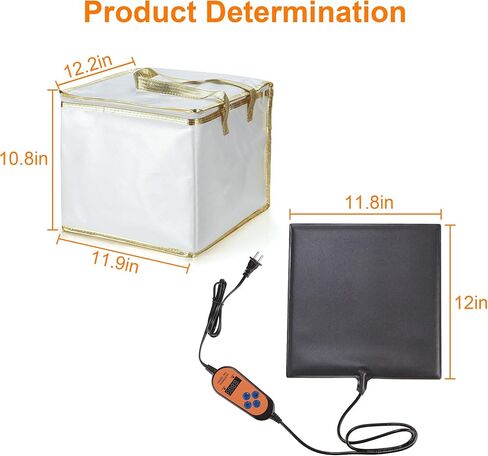 حصيرة مقاومة الخبز الحرارية مع غطاء للحفاظ على الحرارة - حصيرة مقاومة الخبز مناسبة لتخمير العجين، حصيرة تسخين العجين المخمر مع مجموعة كومبو للتحكم في الحرارة لصنع الخبز والخبز in Kuwait
