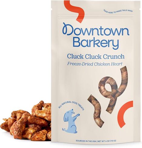 Downtown Barkery Freeze Dried Dog Treats - Single Ingredient, Low Calorie Dog Treats Rich in Vitamins and Minerals - All Natural Dog Treats - Freeze Dried Chicken Hearts for Dogs, 4 Oz in Saudi Arabia