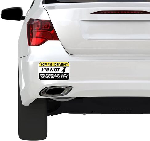 (6 Inches - 3PCS) How Am I Driving Sticker Funny Bumper Decal Im Not This Vehicle is Being Driven By 700 Rats Vinyl Die Cut Sticker Water-Resistand for Car Rear View Mirror Laptop Phone Water Bottle in Saudi Arabia