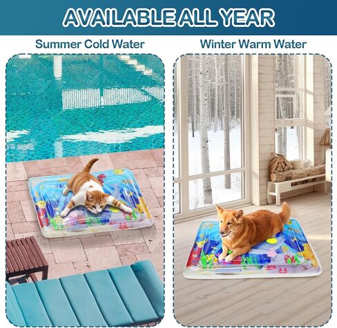 Water Sensory Playmat for Cats, Thickened Upgraded Cat Dog Toys Bored Pet Animals Cat Kicker Toys Self Play Mat, Interactive Toys Pet Water Sensory Mat Pad Pet Cooling Mat Indoor Outdoor Exercise in Saudi Arabia