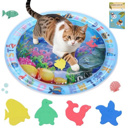 Water Sensory Playmat for Cats, Thickened Upgraded Cat Dog Toys Bored Pet Animals Cat Kicker Toys Self Play Mat, Interactive Toys Pet Water Sensory Mat Pad Pet Cooling Mat Indoor Outdoor Exercise in Saudi Arabia