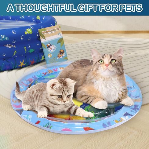 Water Sensory Playmat for Cats, Thickened Upgraded Cat Dog Toys Bored Pet Animals Cat Kicker Toys Self Play Mat, Interactive Toys Pet Water Sensory Mat Pad Pet Cooling Mat Indoor Outdoor Exercise in Saudi Arabia
