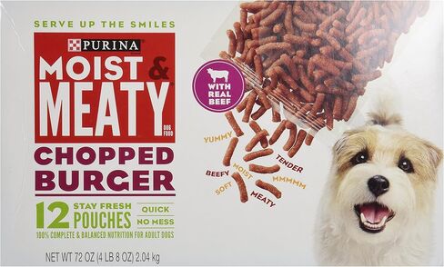 Purina Moist & Meaty Dog Food, Chopped Burger, 12 Pouches, 6 oz each in Saudi Arabia