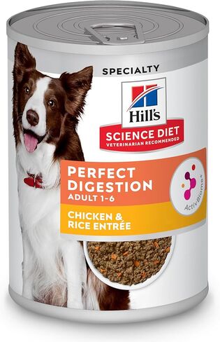 Hill's Science Diet الهضم المثالي، للكبار 1-6، دعم الجهاز الهضمي، طعام الكلاب الرطبة، رغيف الدجاج والأرز، علبة 12.8 أونصة، علبة مكونة من 12 قطعة in Saudi Arabia