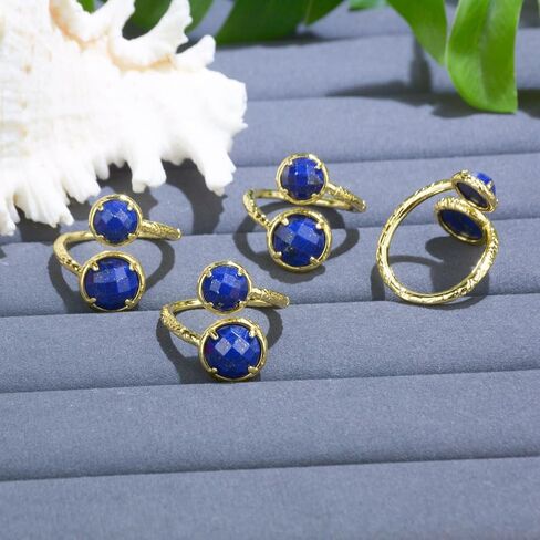 Lapis Lazuli Ring, Natural Blue Stone Ring for Lapis Lazuli Jewelry, Adjustable Handmade Ring for Women, September Birthstone Lapis Ring Gift for Her in Saudi Arabia