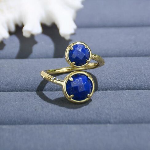 Lapis Lazuli Ring, Natural Blue Stone Ring for Lapis Lazuli Jewelry, Adjustable Handmade Ring for Women, September Birthstone Lapis Ring Gift for Her in Saudi Arabia