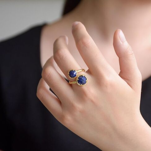 Lapis Lazuli Ring, Natural Blue Stone Ring for Lapis Lazuli Jewelry, Adjustable Handmade Ring for Women, September Birthstone Lapis Ring Gift for Her in Saudi Arabia