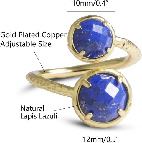 Lapis Lazuli Ring, Natural Blue Stone Ring for Lapis Lazuli Jewelry, Adjustable Handmade Ring for Women, September Birthstone Lapis Ring Gift for Her in Saudi Arabia