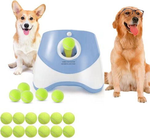 Automatic Ball Thrower for Dogs, Small Dog Ball Launcher with Free 12 PCS Mini Balls, Three-Speed Control Interactive Dog Fetch Machine Toy for Dogs (Ball Thrower for Dogs) in Saudi Arabia