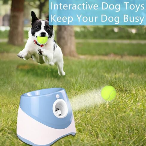 Automatic Ball Thrower for Dogs, Small Dog Ball Launcher with Free 12 PCS Mini Balls, Three-Speed Control Interactive Dog Fetch Machine Toy for Dogs (Ball Thrower for Dogs) in Saudi Arabia