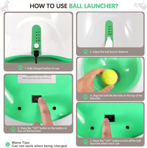 Automatic Ball Thrower for Dogs, Small Dog Ball Launcher with Free 12 PCS Mini Balls, Three-Speed Control Interactive Dog Fetch Machine Toy for Dogs (Ball Thrower for Dogs) in Saudi Arabia