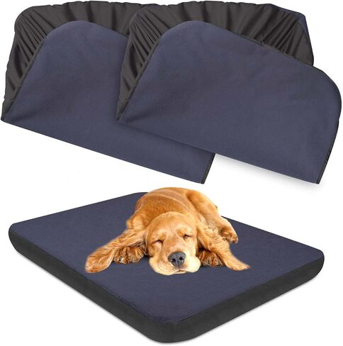Dog Bed Covers Replacement Washable Small, 100% Waterproof Dog Bed Cover Soft Noiseless Dog Bed Sheets 50% Increase Durability, Blue 2 Pack 36 x 23 inch for Dog Bed/Pet Bed in Saudi Arabia