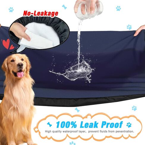 Dog Bed Covers Replacement Washable Small, 100% Waterproof Dog Bed Cover Soft Noiseless Dog Bed Sheets 50% Increase Durability, Blue 2 Pack 36 x 23 inch for Dog Bed/Pet Bed in Saudi Arabia