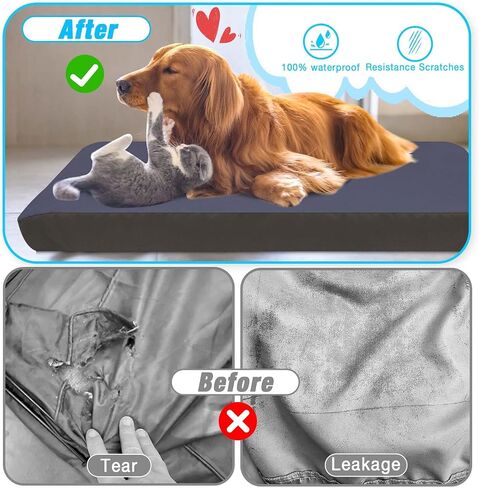 Dog Bed Covers Replacement Washable Small, 100% Waterproof Dog Bed Cover Soft Noiseless Dog Bed Sheets 50% Increase Durability, Blue 2 Pack 36 x 23 inch for Dog Bed/Pet Bed in Saudi Arabia