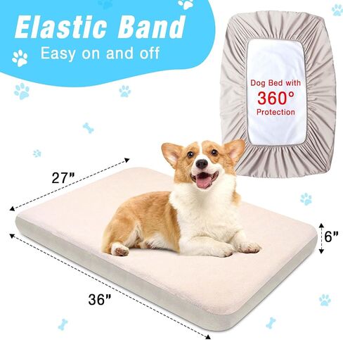 Dog Bed Covers Replacement Washable Small, 100% Waterproof Dog Bed Cover Soft Noiseless Dog Bed Sheets 50% Increase Durability, Blue 2 Pack 36 x 23 inch for Dog Bed/Pet Bed in Saudi Arabia