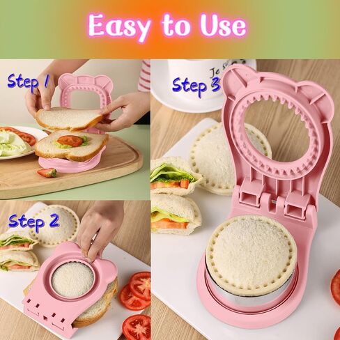 Sandwich Cutter and Sealer, Decruster Sandwich Maker for kids lunch Uncrustable Sandwich Maker，Easy for School Lunchbox and Bento Box Grey in Kuwait