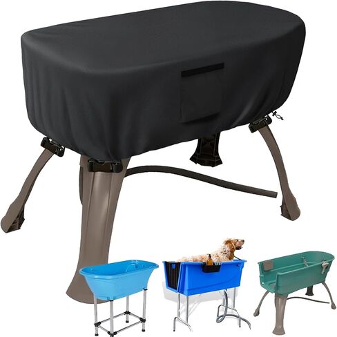 Pet Bathtub Cover, Portable Dog Bath Pool Cove W/Buckle Strap, 600D Oxford Fabric, Weatherproof, Easy to Elean, for Indoor, Outdoor, Pet, Dog, Cat Multiple Brand Elevated Bath Station Pet Bath Pool in Saudi Arabia