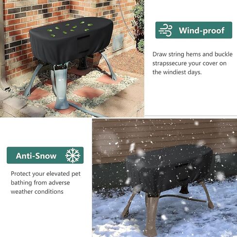 Pet Bathtub Cover, Portable Dog Bath Pool Cove W/Buckle Strap, 600D Oxford Fabric, Weatherproof, Easy to Elean, for Indoor, Outdoor, Pet, Dog, Cat Multiple Brand Elevated Bath Station Pet Bath Pool in Saudi Arabia
