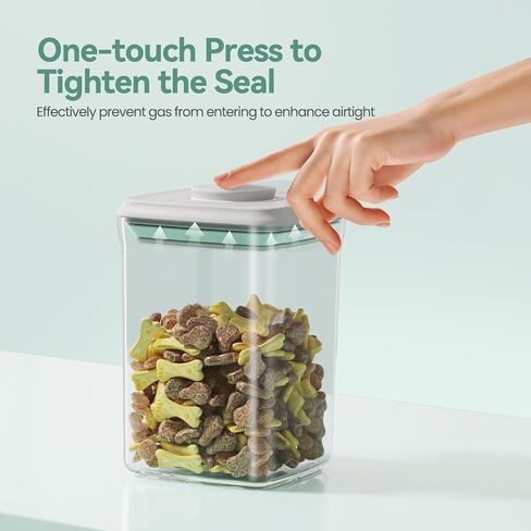 Dog-Cat POP Treat-Airtight jar-Container - 2.2 Qt/2 L | Stackable One-Touch Opening | For Snacks Candy Salt Herbs Spices | BPA-Free in Kuwait