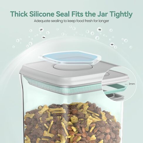 Dog-Cat POP Treat-Airtight jar-Container - 2.2 Qt/2 L | Stackable One-Touch Opening | For Snacks Candy Salt Herbs Spices | BPA-Free in Kuwait