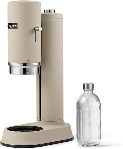 aarke Carbonator Pro, Sparkling & Carbonation Water Machine, Stainless Steel with Glass Reusable Bottle Volume 800 mL (Sand) in Saudi Arabia