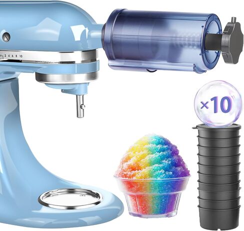 Shaved Ice Attachment for Kitchen aid Stand Mixer, Snow Cone Machine for Kitchen aid, Household Hawaii Shaved Ice Maker, 10 Ice Molds in Saudi Arabia