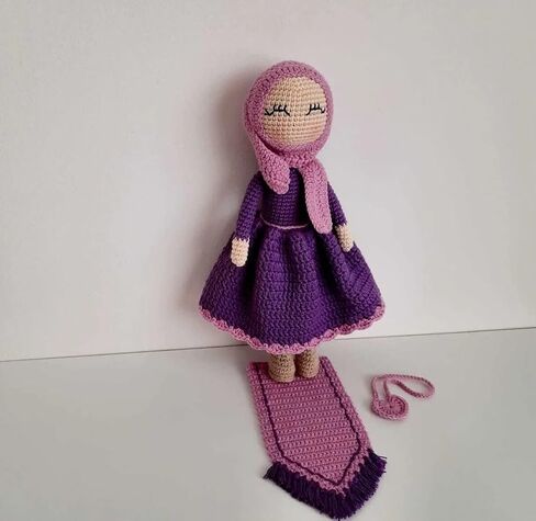 Crochet Hijab Doll, Amigurumi Muslim Doll, Muslim dolls for girls, Muslim toy, Ramadan gift, Muslim Gift, Eid Gifts For Kids, Ramadan gifts for kids (Pink) in Saudi Arabia