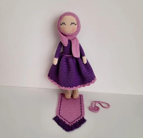Crochet Hijab Doll, Amigurumi Muslim Doll, Muslim dolls for girls, Muslim toy, Ramadan gift, Muslim Gift, Eid Gifts For Kids, Ramadan gifts for kids (Pink) in Saudi Arabia