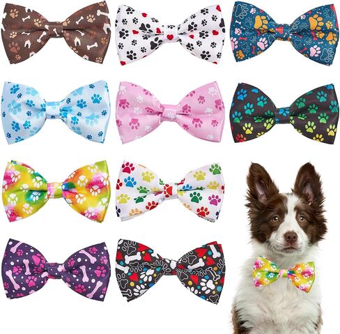 PET SHOW Paw Bone Printed Small Dogs Bowties Collar Charms Bows Attachment Medium Large Puppies Cats Accessories Bulk Slides in Saudi Arabia