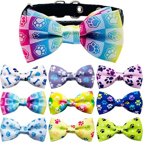 PET SHOW Paw Bone Printed Small Dogs Bowties Collar Charms Bows Attachment Medium Large Puppies Cats Accessories Bulk Slides in Saudi Arabia