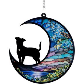 Dog Memorial Suncatcher,Pet Sympathy Gifts,Dog Memorial Gifts for Loss of Dog,Personalized Dog Pass Away Gifts with Name Date for Pet Lovers