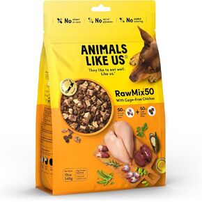 RawMix50 Freeze-Dried Raw Cage-Free Chicken Recipe Dog Food, Protein Rich, Includes Kibble, Non-GMO, No Wheat or Corn, 4 lbs