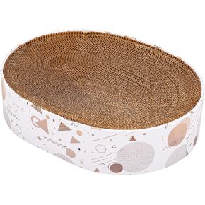 Cardboard Scratcher Pad Scratching Post:Oval Sturdy Cat Scratching Cardboard Pad Breathable Cat Scratch Pad, Cat Scratching Cardboard for Indoor Cats, Furniture Protecter