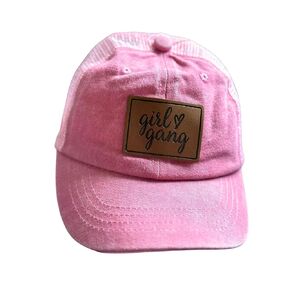 Girl Gang Sisters Matching Hats With Leather Patch, Cousin Hat For Girls, Big Sister Again, Big Sister Announcement, Big Sis Lil Sis Gifts From Sibling. PINK MESH