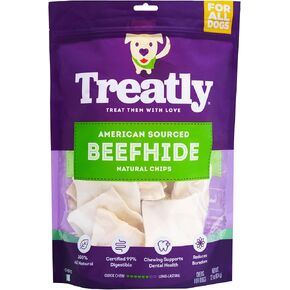 American Sourced Beefhide Chips Dog Chew Treats - Natural Flavor, 22oz/1 Pack