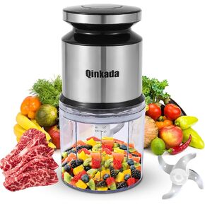 محضر طعام صغير، صانع طعام الأطفال سعة 2.5 كوب/ 600 مل، مطحنة طاقة 400 واط للفواكه والخضروات واللحوم وخلاط هريس أغذية الأطفال