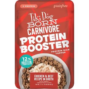 Tiki Dog Born Carnivore Protein Booster Dog Food Topper, Variety Pack, 2.1 oz. Pouch (12 Count) in Kuwait