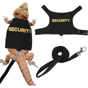 ADOGGYGO Bearded Dragon Harness Leash Set, Lizard Dragon Costume Adjustable Lizard Dinosaur Leash Harness for Bearded Dragon Reptiles (Green, Small)