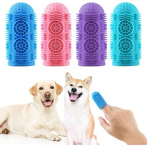 Dog Toothbrush Kit,Finger Toothbrush for Dogs, Finger Toothbrush for Dog Teeth Cleaning Dental Care,Pet Toothbrush 4Pack