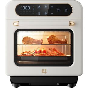 CIARRA 8-in-1 Air Fryer Steam Oven Countertop,12L Mini Toaster Oven with Steam, Rapid Steam, Air Fry, Vapor Bake, Steam Clean, Bake, Dried, Ferment, White