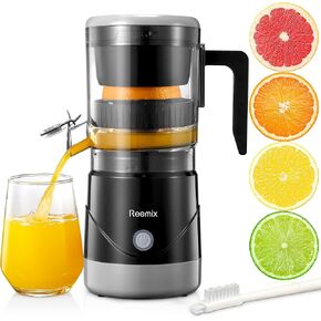 Electric Orange Juicer Squeezer, Reemix Electric Citrus Juicer, One Touch Operation, for Orange, Lemon, Grapefruit, Portable Juicer for Orange with Cleaning Brush
